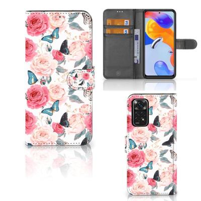 Xiaomi Redmi Note 11 Pro 5G/4G Hoesje Butterfly Roses Xiaomi Redmi Note 11 Pro 5G/4G Hoesje Butterfly Roses