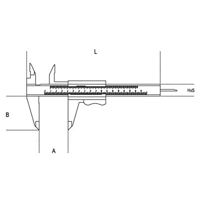 Beta Sliding gauge made from hardened stainless steel in leather sheath 1650 150 - 016500001