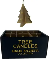 Home Society kaars kerstboom 6.5x8cm goud 1 stuks - thumbnail