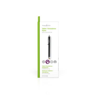 Nedis Stylus Pen | Koperdoek Tip | Met clip | Balpen | Zwart | 1 stuks - STYLC101BK STYLC101BK