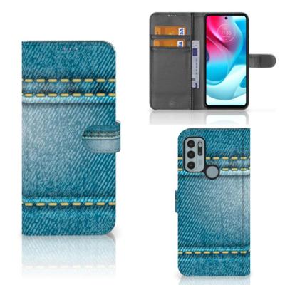 Motorola Moto G60s | Wallet Case | met Pasjes | Jeans Motorola Moto G60s | Wallet Case | met Pasjes | Jeans