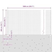 VidaXL Hek met paal groen 1,5 x 10 m staal - thumbnail
