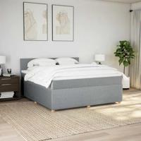 Boxspring met matras stof lichtgrijs 180x200 cm - thumbnail