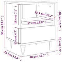 Nachtkastjes 2 st 40x35x50 cm bewerkt hout grijs sonoma eiken - thumbnail