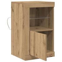 Bijzetkast artisanaal eikenkleurig 41 x 37 x 67 cm Bewerkt hout - thumbnail