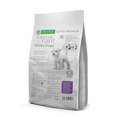NATURE'S PROTECTION Superior Care White Dogs Grain Free Junior Zalm - droogvoer voor puppy's - 1,5 kg