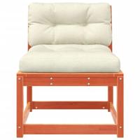 Tuinbanken met kussens 2 st massief grenenhout wasbruin - thumbnail
