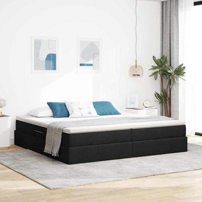 Opslag bed met matras met matras Zwart 200 x 200 cm Polyester