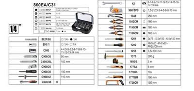 Beta 2054e-100 100-delige gereedschapskoffer voor algemeen onderhoud
