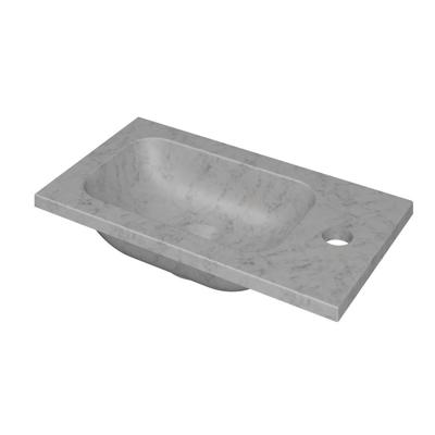INK - Fontein Natuursteen met Kraangat Universeel - 400x220x16 mm - Mat Wit Marmer