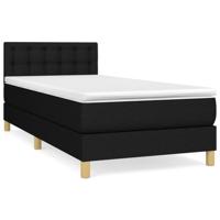 Boxspring met matras stof zwart 140x200 cm - thumbnail