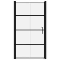 Douchedeur 100x178 cm gehard glas zwart - thumbnail