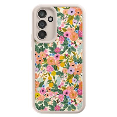 Samsung Galaxy A34 beige case - Pink gardens Samsung Galaxy A34 beige case - Pink gardens