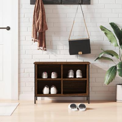 VidaXL Schoenenkast 69x35x50 cm bewerkt hout bruin eikenkleur