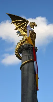 Alexsar Art Tuinschilderij de Draak/Sjaal 130x70cm