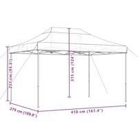 VidaXL Partytent inklapbaar pop-up 410x279x315 cm zwart - thumbnail