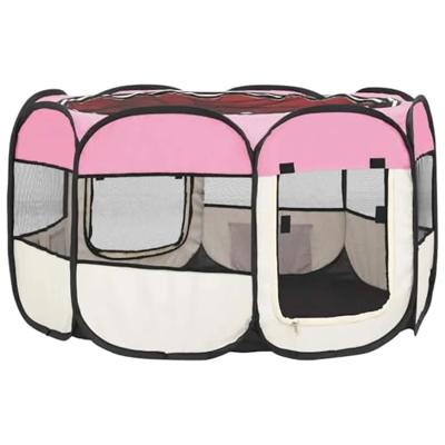 VidaXL Hondenren inklapbaar met draagtas 110x110x58 cm roze VidaXL Hondenren inklapbaar met draagtas 110x110x58 cm roze