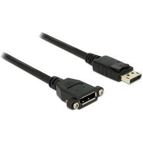 Delock 85114 Kabel DisplayPort 1.2 male > DisplayPort female paneelmontage 4K 60 Hz 1 m