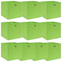 VidaXL Opbergboxen 10 st 32x32x32 cm stof groen - thumbnail