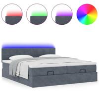 Ottoman bed met matrassen en LED's 200x200cm fluweel - thumbnail