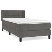 Boxspring met matras fluweel donkergrijs 80x200 cm - thumbnail