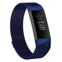 Fitbit Charge 3 & 4 milanese bandje - Maat: Small - Donkerblauw - thumbnail