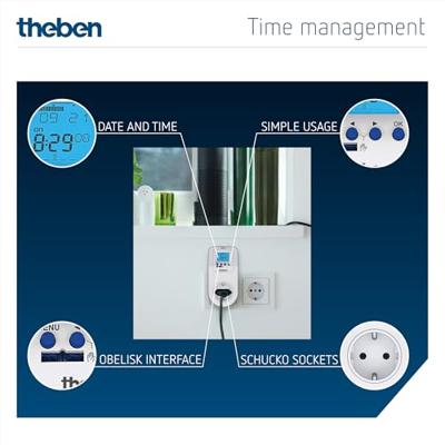 Theben 0200130 Schakelklok Digitaal Weekprogramma 2600 W Display-verlichting, Timer-functie, Programmeerfunctie