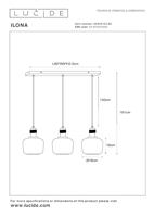 Lucide ILONA - Hanglamp - 3xE27 - Amber - thumbnail