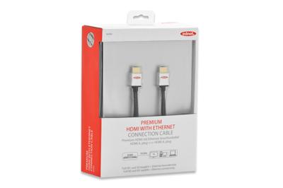 ednet HDMI Aansluitkabel [1x HDMI-stekker - 1x HDMI-stekker] 10.00 m Zwart, Zilver