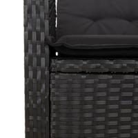 9-delige Tuinset poly rattan zwart - thumbnail