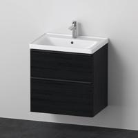 Badkamermeubelset Duravit D-Neo Wastafel Keramiek 65x48x62.5 cm Mat Eiken Zwart - thumbnail