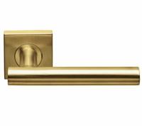 Formani Basics LB7-19BSQ deurkruk geveerd op vierkant rozet - PVD goud - thumbnail