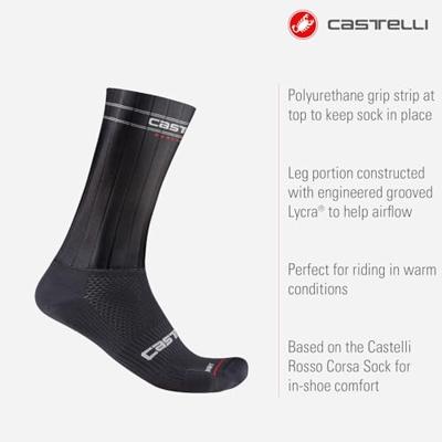 Castelli fast feet 3 sock zwart unisex S/M Castelli fast feet 3 sock zwart unisex S/M