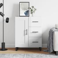 Dressoir 69,5x34x90 cm bewerkt hout hoogglans wit - thumbnail