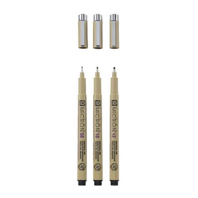 Sakura pigma micron etui 3 fineliners zwart Sakura pigma micron etui 3 fineliners zwart