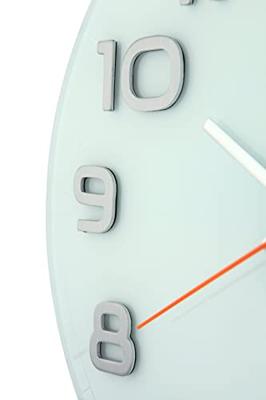 NeXtime ne-8817wi wandklok dia. 30 x 3.5 cm, glass, white, 'classy round'