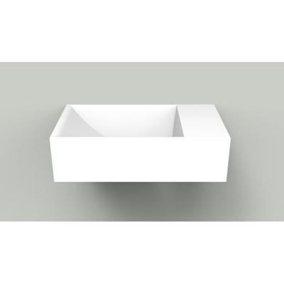 Fontein Arcqua Marble Free 40x22x12 cm Rechts Zonder Kraangat Mat Wit