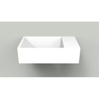Fontein Arcqua Marble Free 40x22x12 cm Rechts Zonder Kraangat Mat Wit - thumbnail