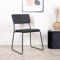 Nohr Eetkamerstoel 'Octavius' Lederlook, kleur Zwart - thumbnail