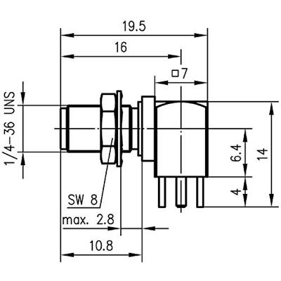 Telegärtner 100027652 100027652 SMA-connector Bus, inbouw horizontaal 50 Ω 1 stuk(s) Telegärtner 100027652 100027652 SMA-connector Bus, inbouw horizontaal 50 Ω 1 stuk(s)