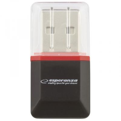 Esperanza EA134K geheugenkaartlezer Zwart, Zilver, Transparant USB 2.0