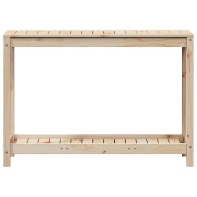 VidaXL Oppottafel met schap 108x35x75 cm massief grenenhout - thumbnail