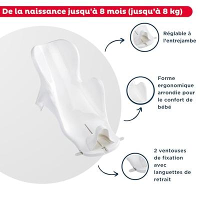 THERMOBABY Transat de Bain Daphne - Blanc muguet