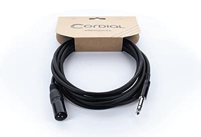 Cordial EM 3 MV XLR Verbindingskabel [1x XLR-stekker 3-polig - 1x Jackplug male 6,3 mm (stereo)] 3 m Zwart