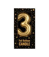 Foil balloon candle gold 3 - thumbnail