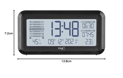 TFA Dostmann 60.2562.01 Wekker Zendergestuurd Zwart, Zilver Alarmtijden 2 Groot display - thumbnail