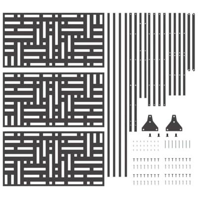 VidaXL Privacyscherm zwart 100 x 50 x 180 cm staal