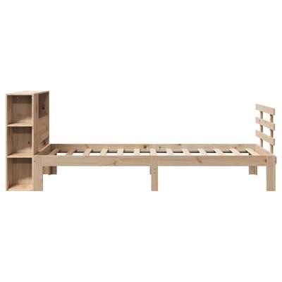 Bed met boekenkast zonder matras massief grenenhout 100x200 cm