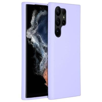 Accezz Liquid Silicone Backcover Samsung Galaxy S23 Ultra Telefoonhoesje Paars