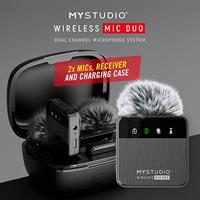 Easypix MyStudio® Wireless Mic Duo Studiomicrofoon Dasspeld Zendmethode:Kabelgebonden, Radiografisch Incl. windkap, Incl. microfoonstatief USB-C Kabelgebonden, - thumbnail